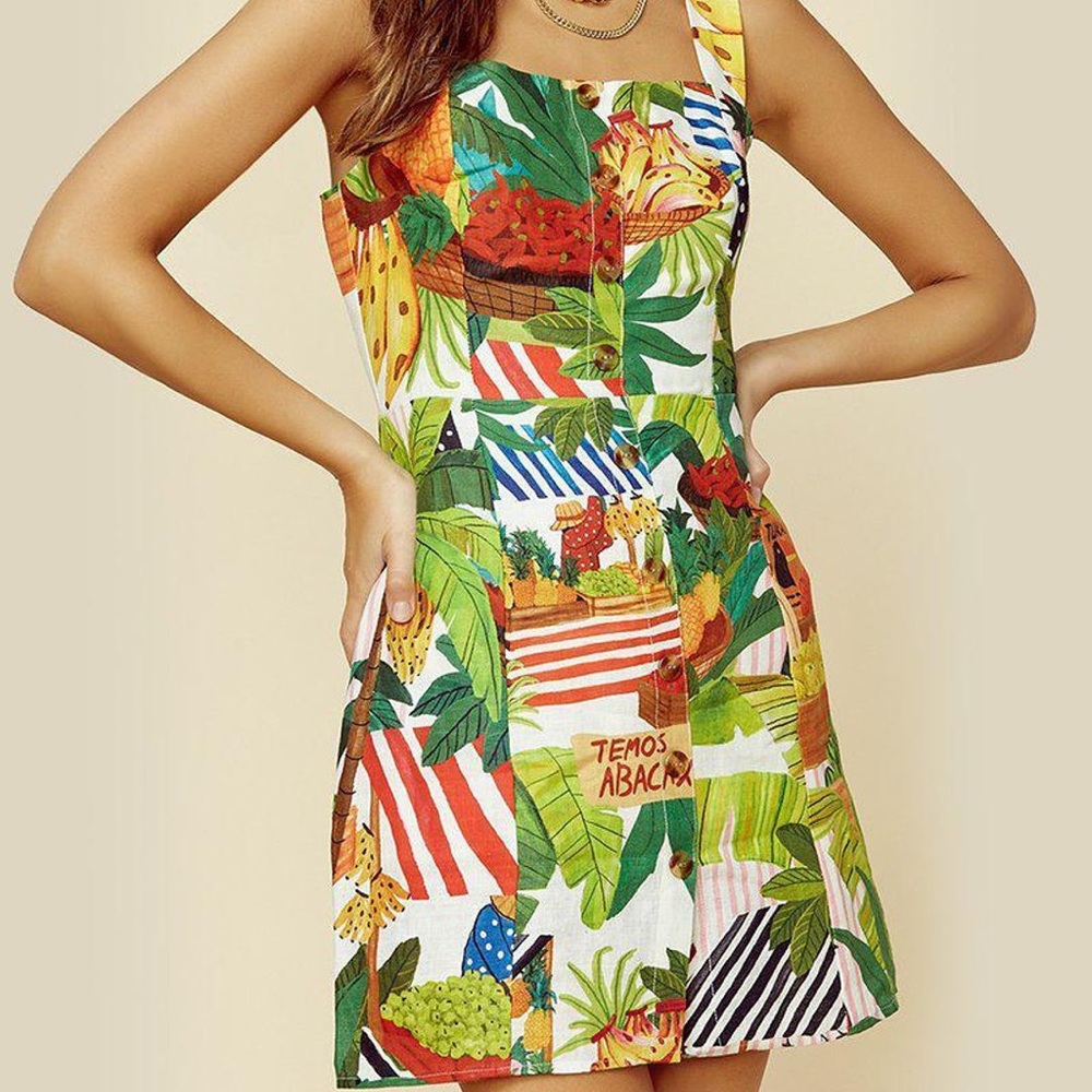 Farm Rio tropical linen dress